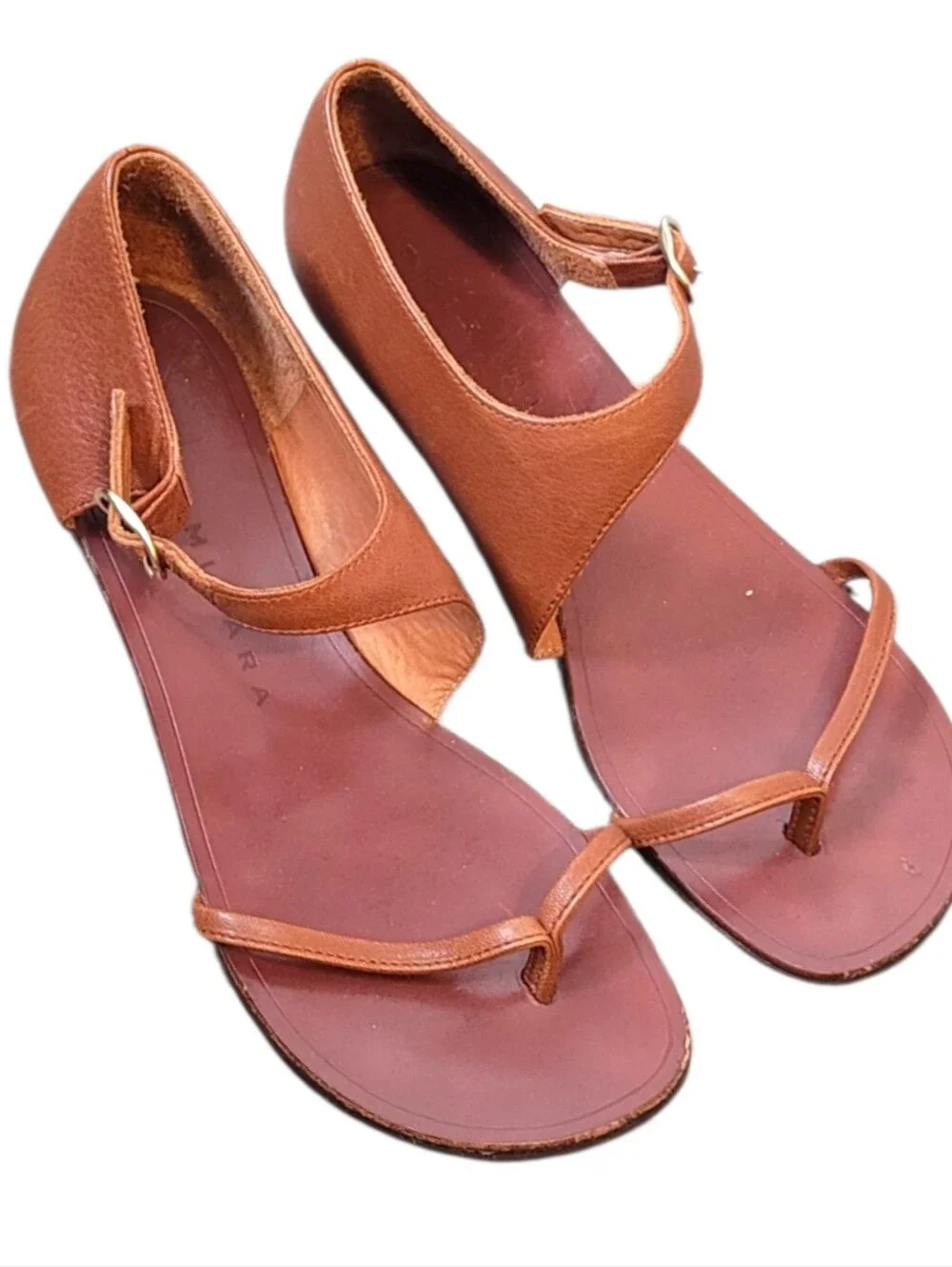 Chie Mihara Women's Brown Leather Ankle-Strap Sandals Size 37/ US6.5-7